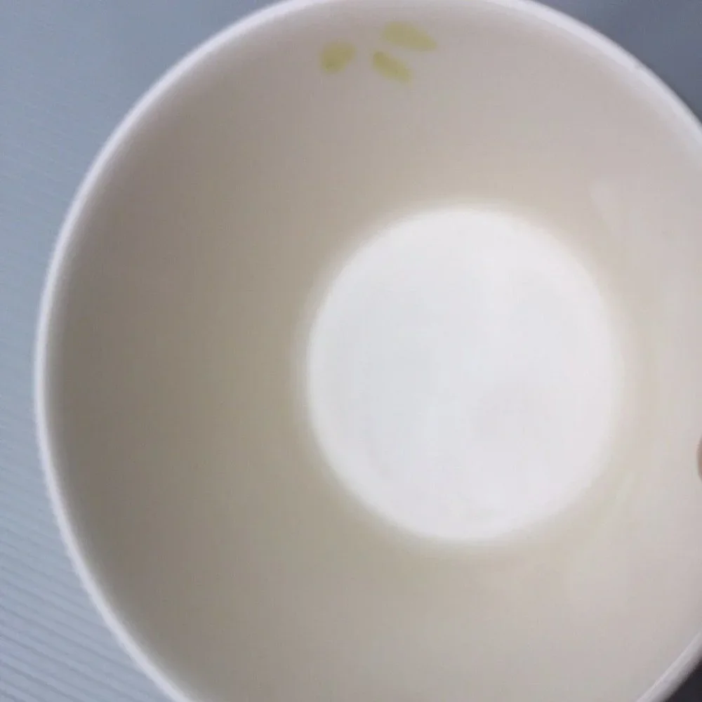 Matceramica Portugal Deep Bowl Soup Cereal Salad White Green Plant Leaf Pattern